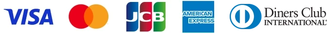 VISA・Mastercard・JCB・American Express・Diners Club